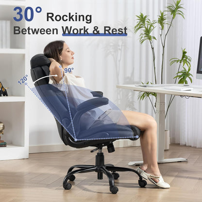 Big and Tall Office Chairs 400LBS Heavy Duty High Back Leather