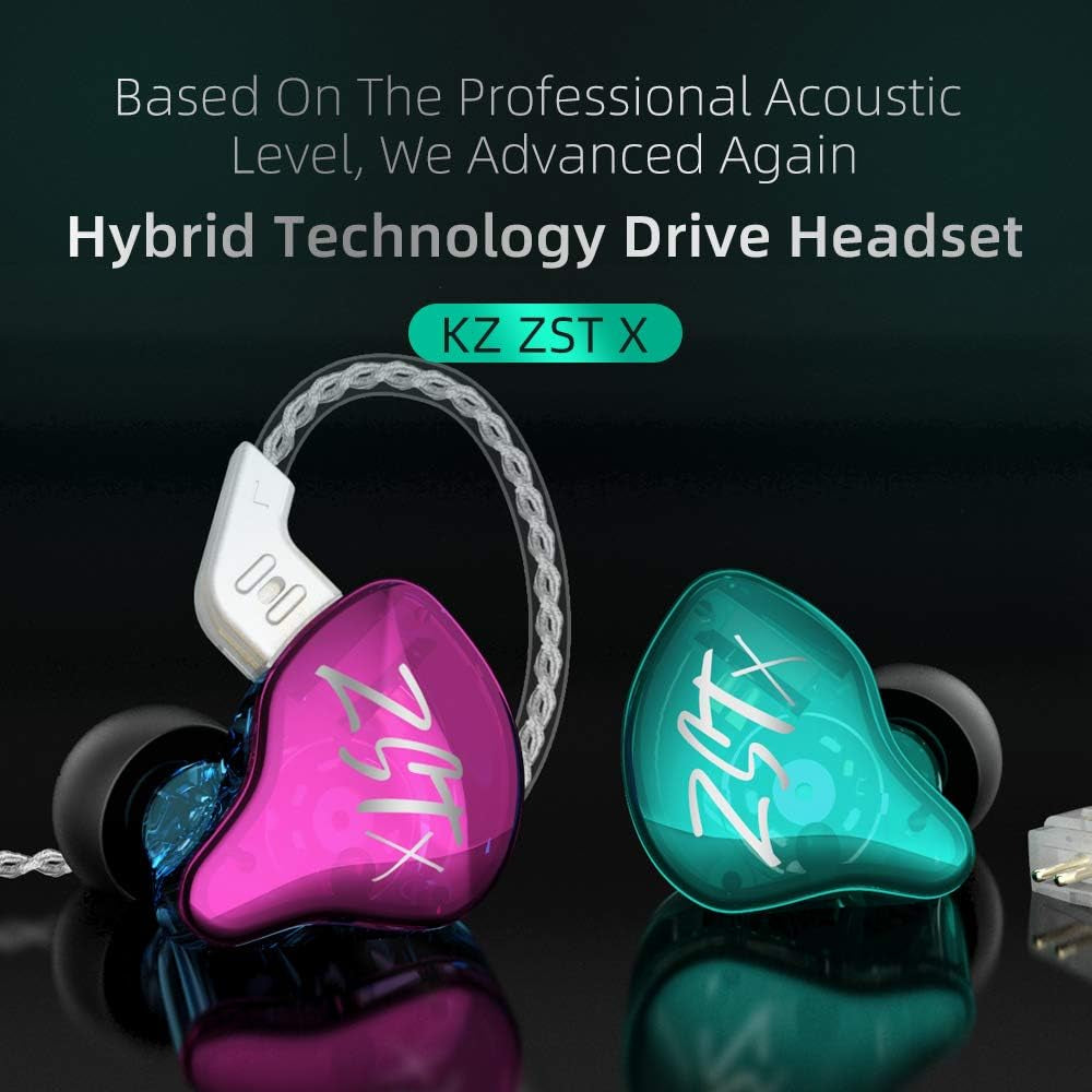 KZ ZST X Hybrid In-Ear Earphones, Purple