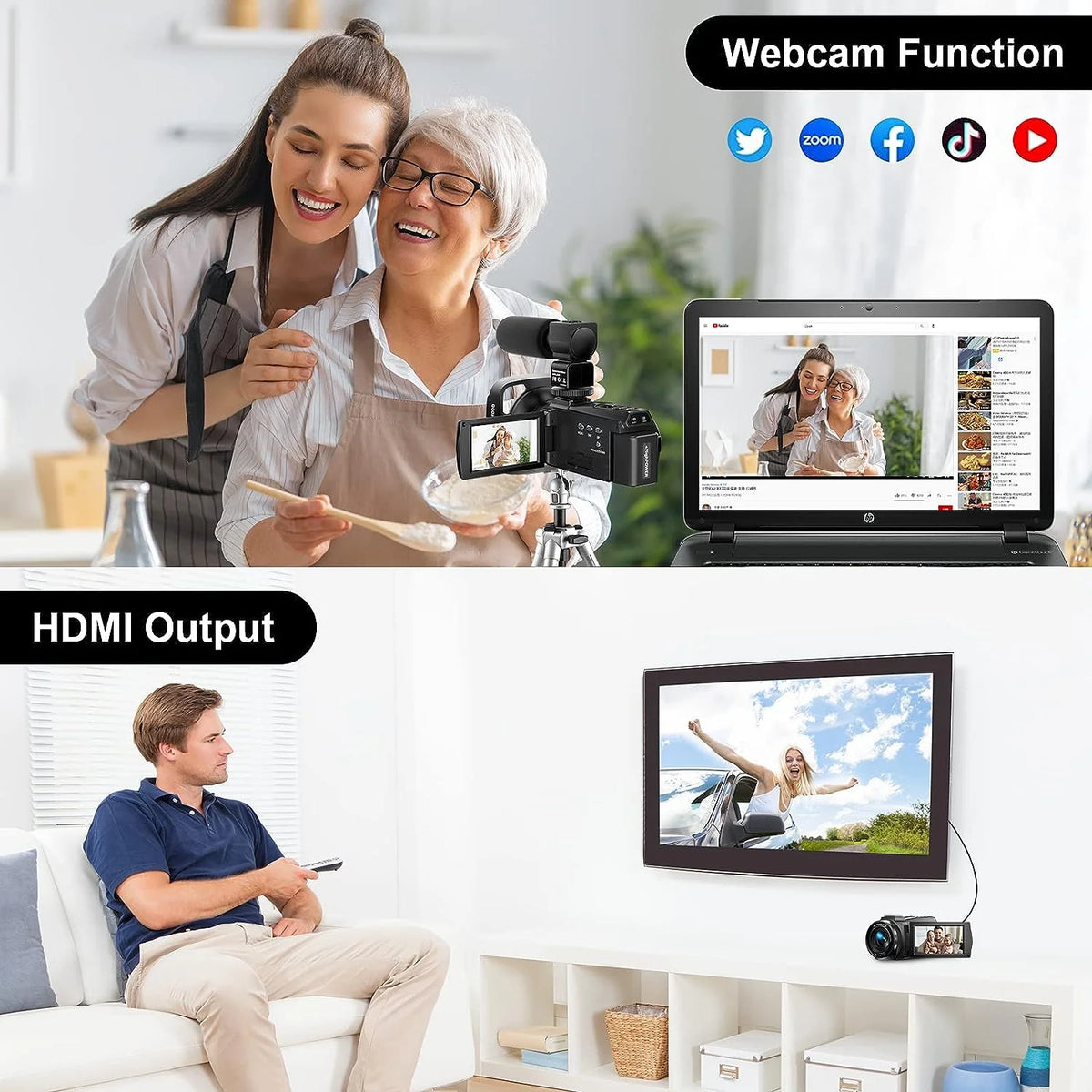 4K Digital Video Camera Camcorder for YouTube Vlogging, 48MP IPS Display, 16X Digital Zoom Recorder