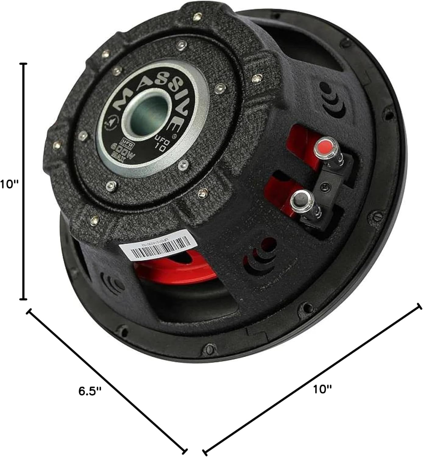 UFO10V2 | 10” Slim Subwoofer | 600W Max, 300W RMS, Dual 4 Ohm, Shallow Mount Design, Powerful Low-Profile Woofer for Tight Spaces & Deep Bass Car Audio Systems