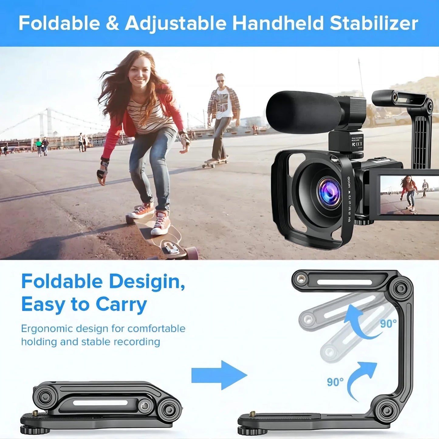 4K Digital Video Camera Camcorder for YouTube Vlogging, 48MP IPS Display, 16X Digital Zoom Recorder
