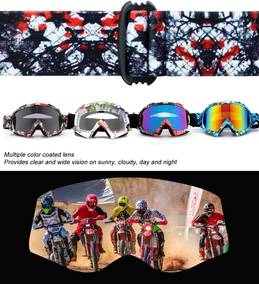 Dirt Bike ATV Goggles-Motorcycle Offroad Riding Helmet Motocross