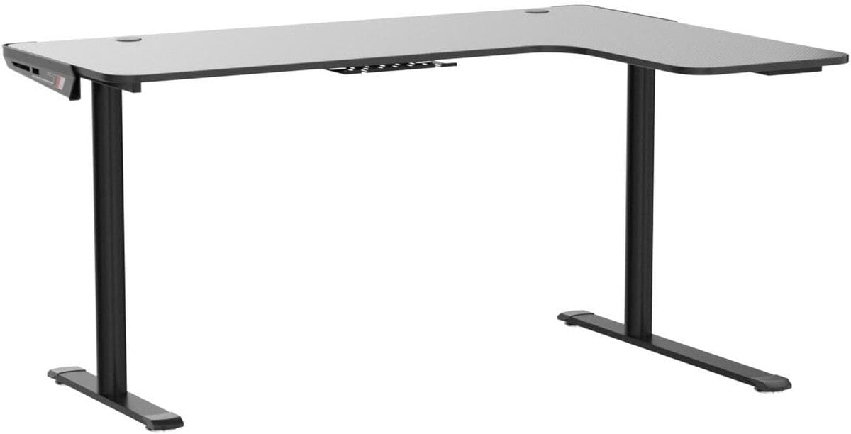 Gaming Desk, 60 Inch L-Shaped Computer Desk, Right, Black