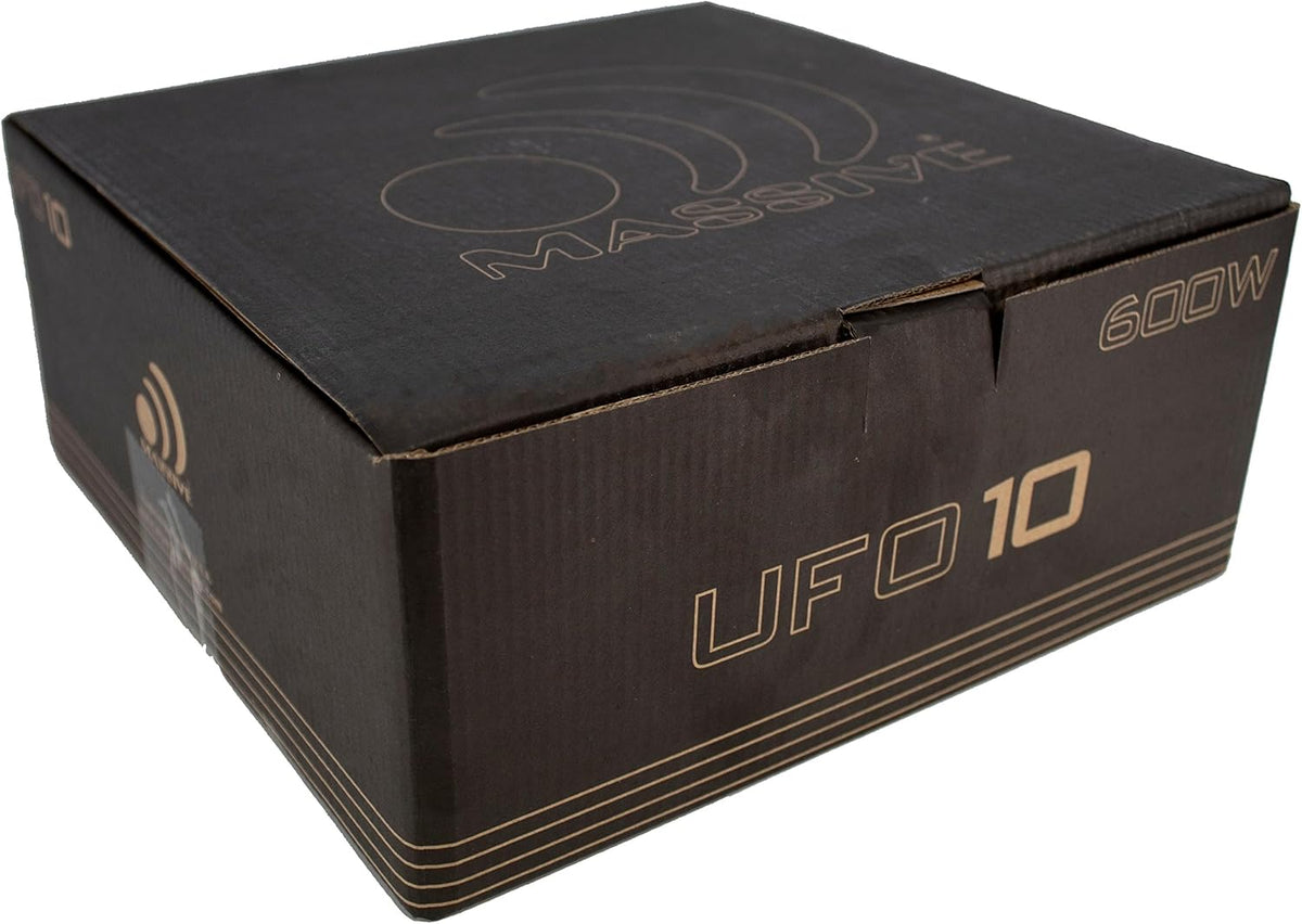 UFO10V2 | 10” Slim Subwoofer | 600W Max, 300W RMS, Dual 4 Ohm, Shallow Mount Design, Powerful Low-Profile Woofer for Tight Spaces & Deep Bass Car Audio Systems