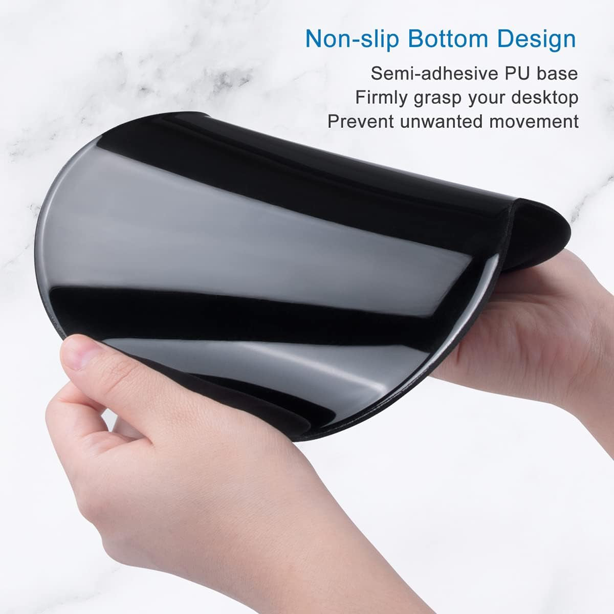 Ergonomic Mouse Pad with Gel Wrist Support Small Wrist Rest Smooth Surface Non-Slip PU Base Comfortable Office Supplies Pain Relief, 8.7 X 7.2 Inches, Map
