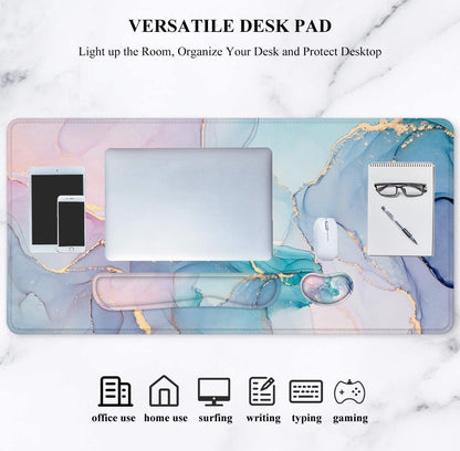 Large Mouse Pad with Wrist Rest, 4-In-1 Wrist Rest for Keyboard and Mouse