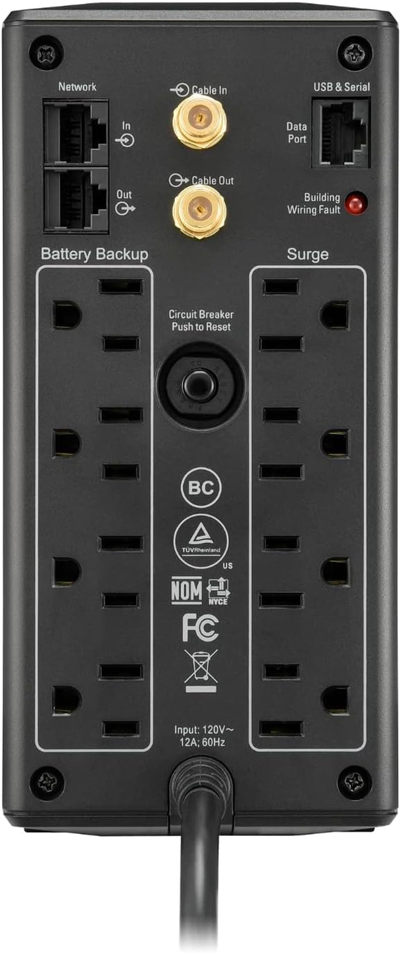 850VA/510W Pro UPS Backup Battery Power Supply for Office Electronics,