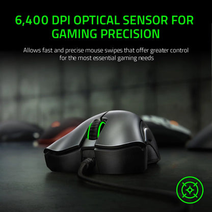 DeathAdder Essential Ergonomic Wired Gaming Mouse - Black