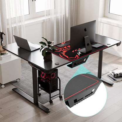 Gaming Desk, 60 Inch L-Shaped Computer Desk, Right, Black