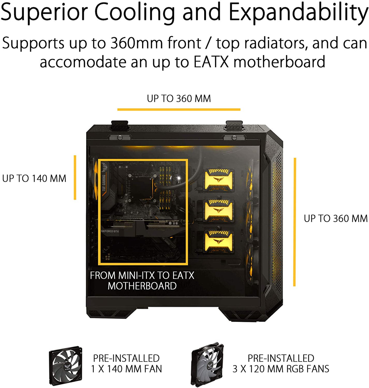ASUS TUF Gaming GT501 E-ATX Full-Tower PC Case