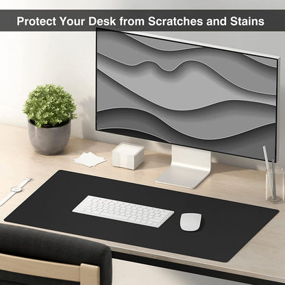 Leather Desk Pad Protector 36”X17” Desk Blotter Pad, Waterproof Writing Desk Accessories