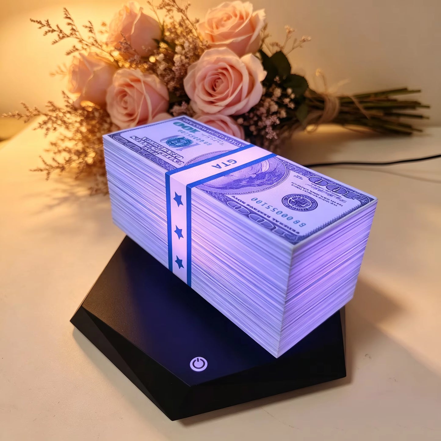 Magnetic Levitation GTA Dollar Lamp with 16 Color Changing LED and Remote Control Cool Atmosphere Night Light for Home Desktop