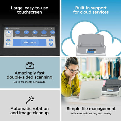 Ix1600 Photo and Document Scanner, Wireless or USB, White