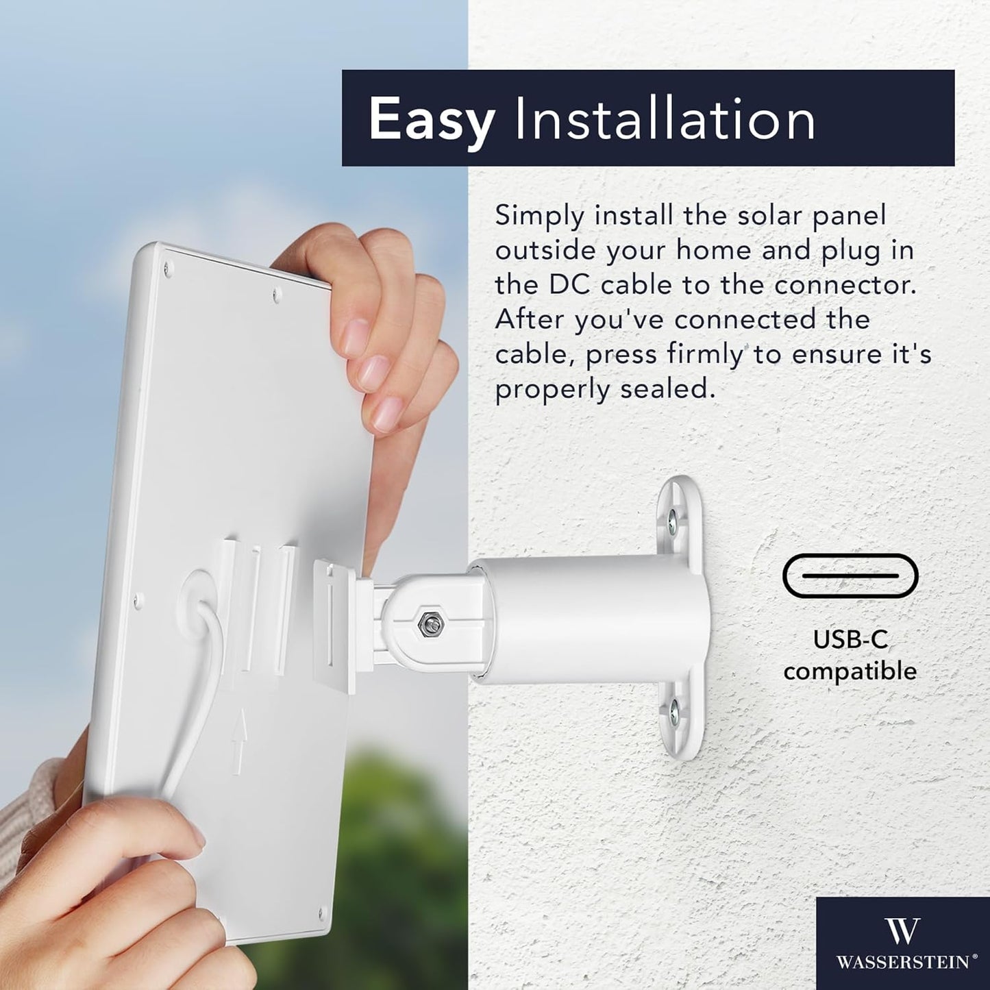 Solar Panel Compatible with Ring Battery-Powered-Security Cam, Spotlight Cam 2K (2Nd Gen)/Plus/Pro, Outdoor Cam 2K (2Nd Gen)/Plus, Stick up Cam/Pro - 1 Pack, White