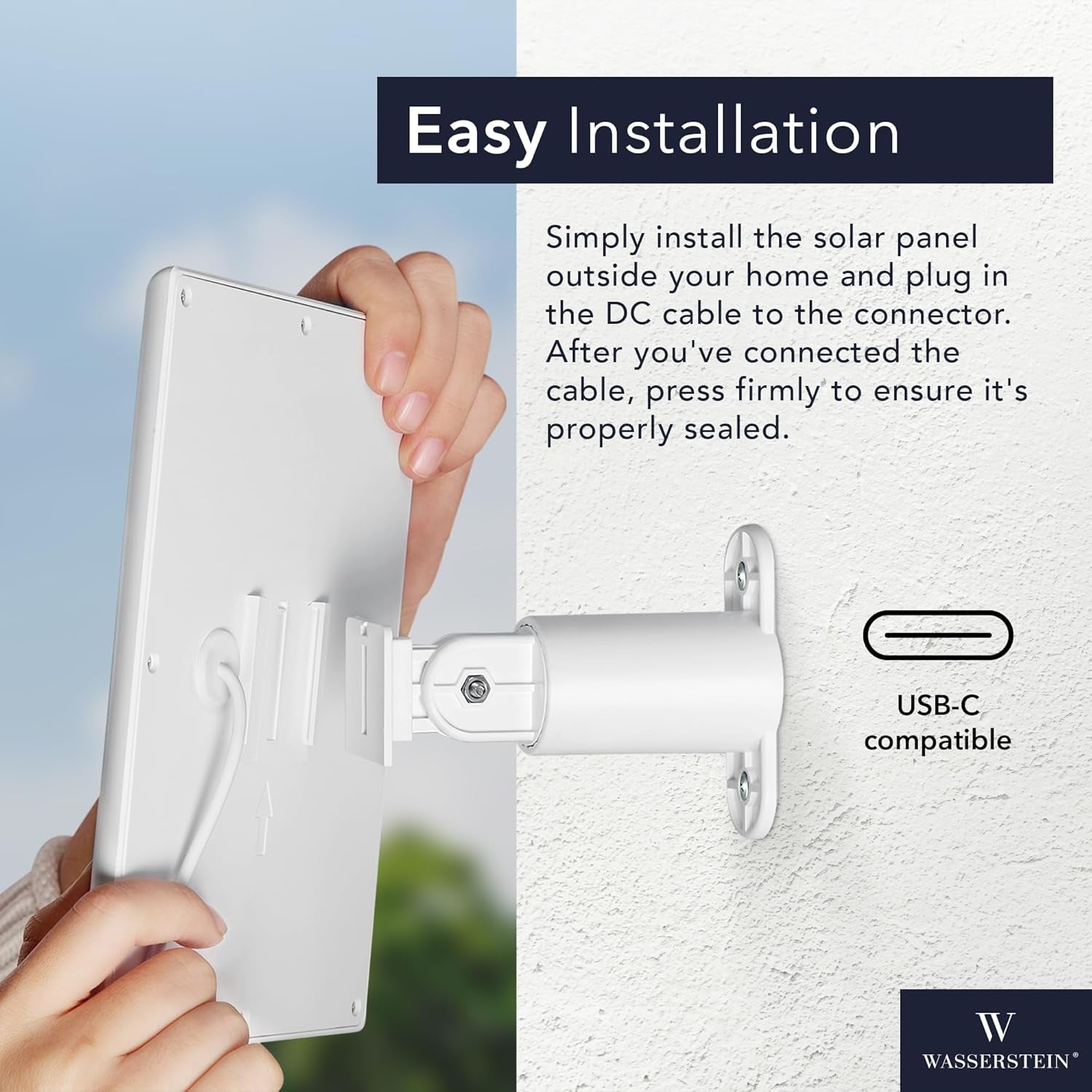 Solar Panel Compatible with Ring Battery-Powered-Security Cam, Spotlight Cam 2K (2Nd Gen)/Plus/Pro, Outdoor Cam 2K (2Nd Gen)/Plus, Stick up Cam/Pro - 1 Pack, White