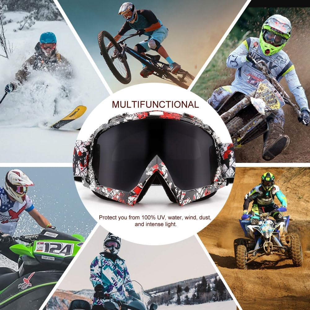 Dirt Bike ATV Goggles-Motorcycle Offroad Riding Helmet Motocross