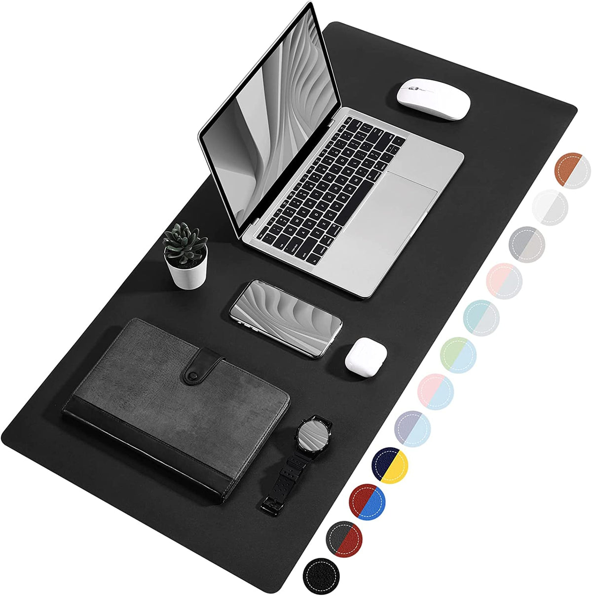 Leather Desk Pad Protector 36”X17” Desk Blotter Pad, Waterproof Writing Desk Accessories