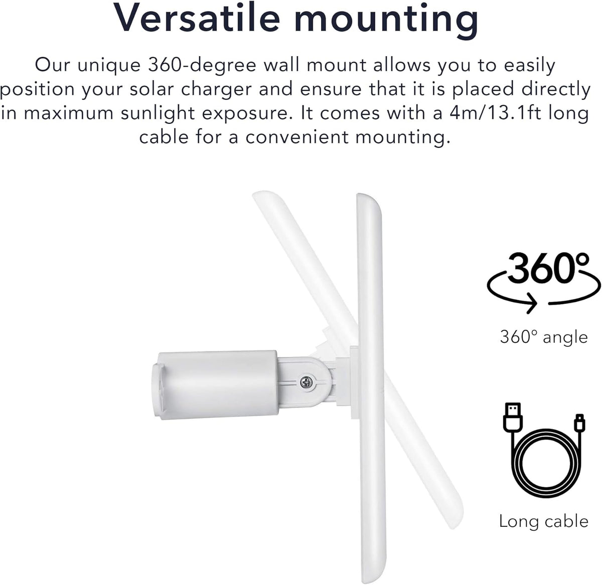 Solar Panel Compatible with Ring Battery-Powered-Security Cam, Spotlight Cam 2K (2Nd Gen)/Plus/Pro, Outdoor Cam 2K (2Nd Gen)/Plus, Stick up Cam/Pro - 1 Pack, White