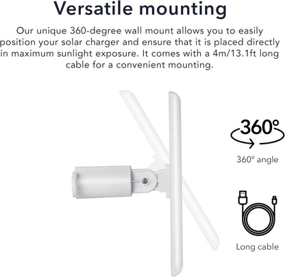 Solar Panel Compatible with Ring Battery-Powered-Security Cam, Spotlight Cam 2K (2Nd Gen)/Plus/Pro, Outdoor Cam 2K (2Nd Gen)/Plus, Stick up Cam/Pro - 1 Pack, White