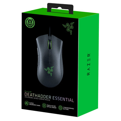 DeathAdder Essential Ergonomic Wired Gaming Mouse - Black