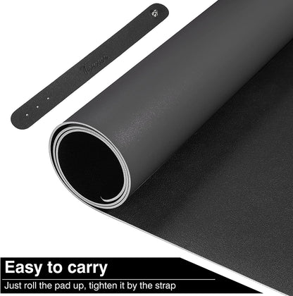 Leather Desk Pad Protector 36”X17” Desk Blotter Pad, Waterproof Writing Desk Accessories