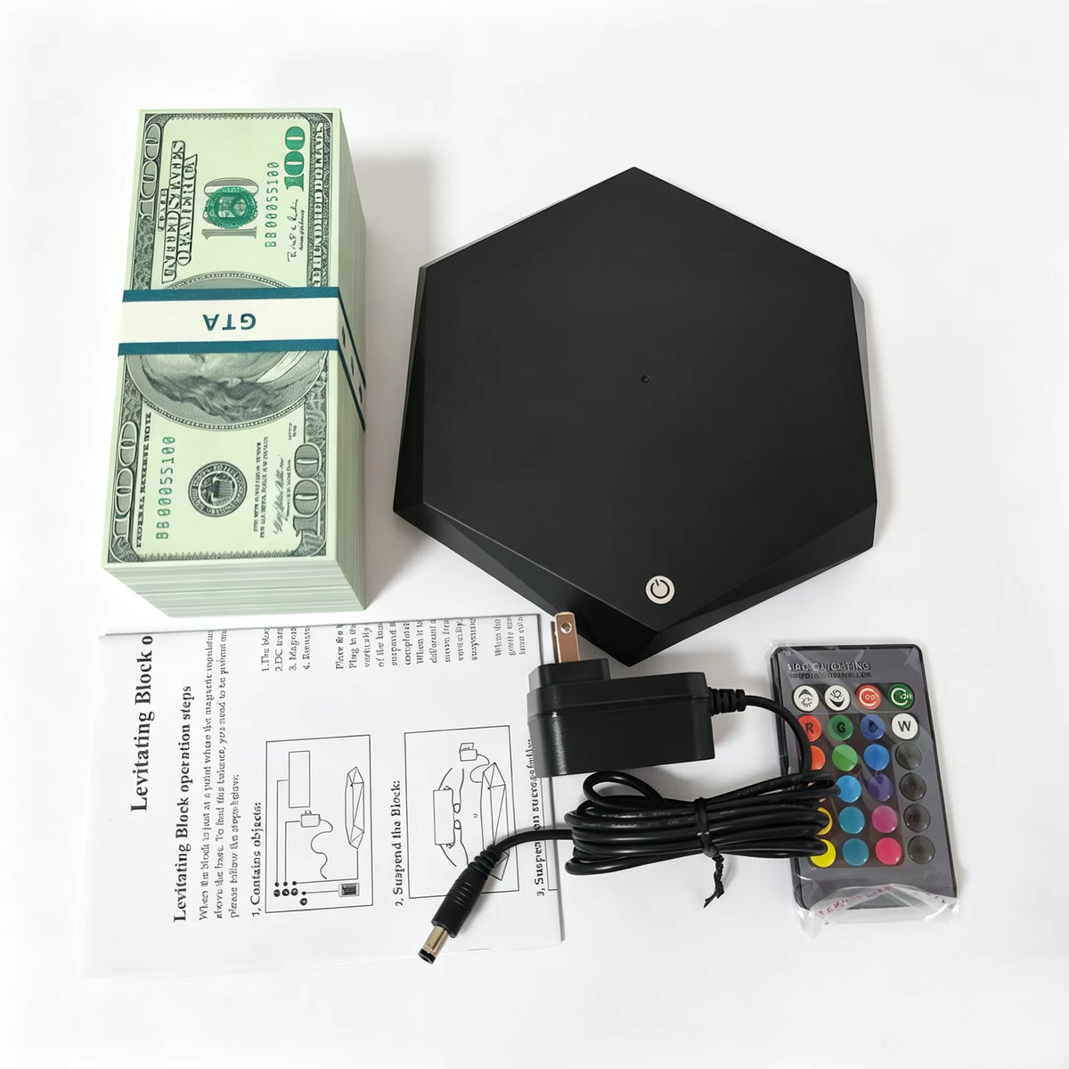 Magnetic Levitation GTA Dollar Lamp with 16 Color Changing LED and Remote Control Cool Atmosphere Night Light for Home Desktop