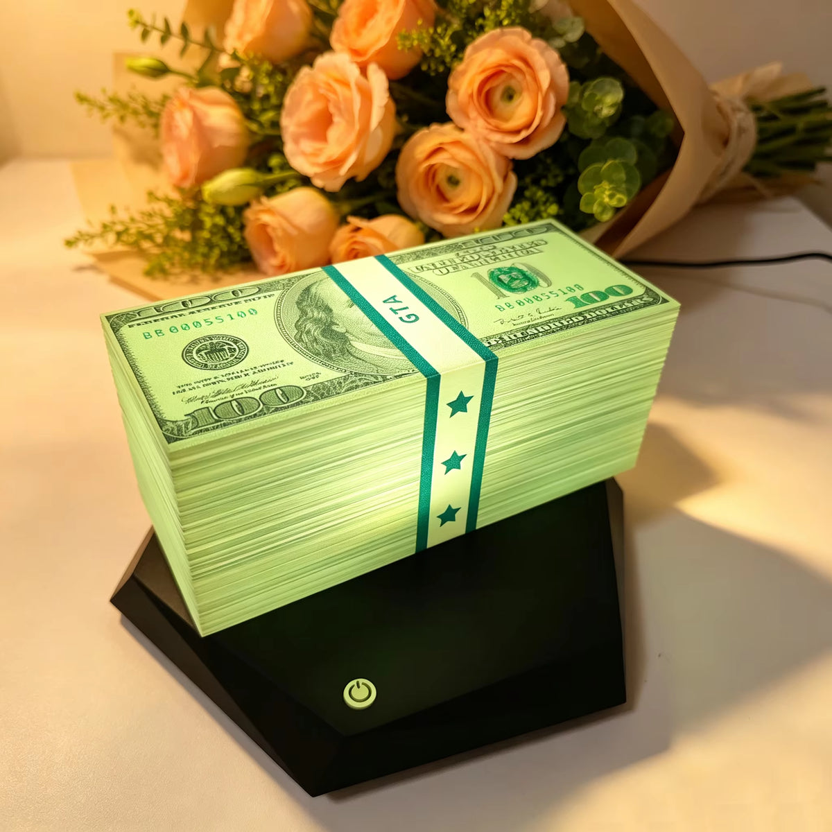 Magnetic Levitation GTA Dollar Lamp with 16 Color Changing LED and Remote Control Cool Atmosphere Night Light for Home Desktop