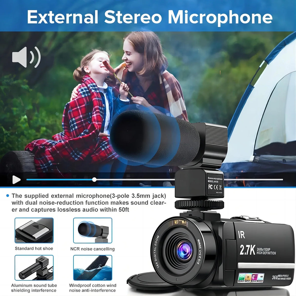 4K Digital Video Camera Camcorder for YouTube Vlogging, 48MP IPS Display, 16X Digital Zoom Recorder