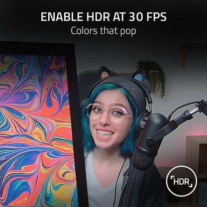 Razer Kiyo Pro Webcam for Streaming, Gaming, Video Calls: Full HD 1080P 60FPS - Adaptive Light Sensor - HDR Enabled - Wide Angle Lens with Adjustable FOV - Works with OBS, Xsplit, Twitch, Zoom, Teams